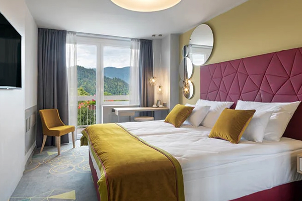 Standard double room with balcony and lake side view